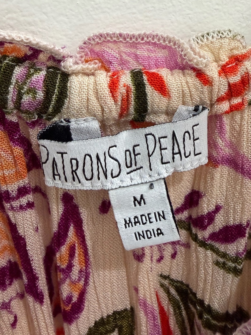 Patrons of Peace Cream Maxi Dress with Orange, Purple & Green Floral Print - Picture 2 of 4